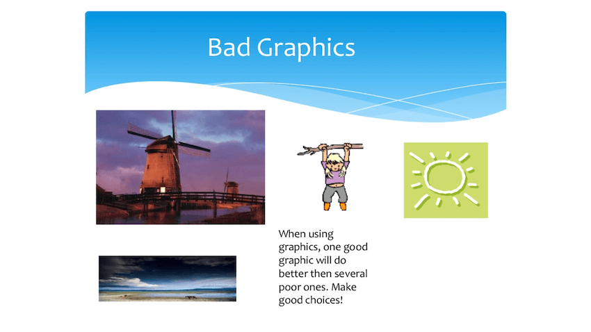 good vs bad slide presentation